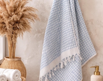 Turkish Soft Cotton Bath Towel Chickpea Design Large Boho Wrap
