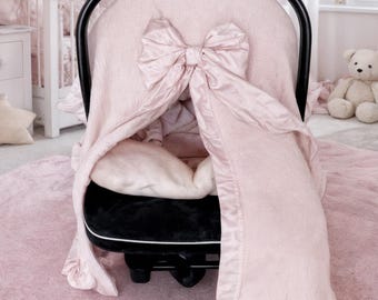 Customizable 2-Piece Baby Woven Cotton Stroller Blanket Cover and Cushion with Orthopedic Lumbar Support