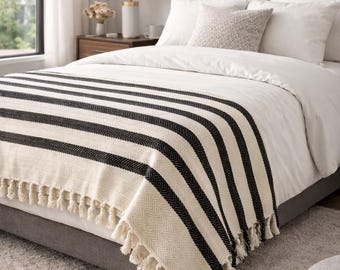 Turkish King Size  Cotton Bed Cover Throw Blanket Boho Cover