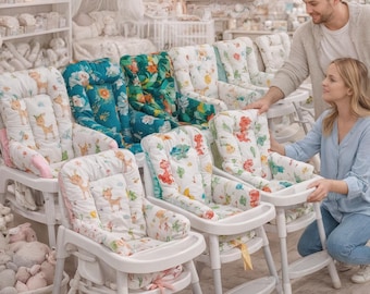 Natural Cotton Highchair Cushion-Feeding Chair Pad