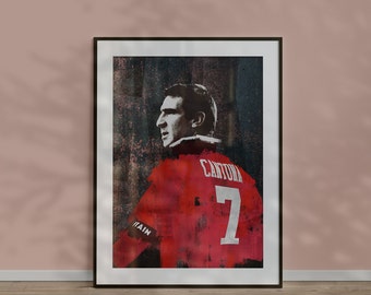 Poster Géant Éric Cantona – époque Manchester United, Légende Du Foot