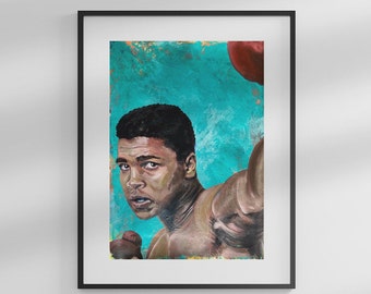 Originele Muhammad Ali schilderij