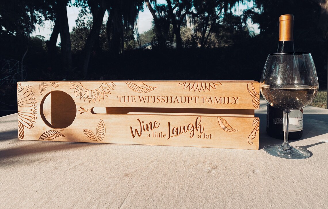 Personalized Wine serving tray Wine tray with wine holder Etsy