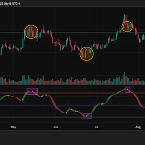 以下が含まれることがあります： TradingViewの暗いテーマの金融チャートで、SOL/TetherUSのデータを表示しています。チャートは、赤と緑のバーで価格変動を示し、テクニカル指標も表示しています。チャートには「WT_CROSS」と「BINANCE」の文字が含まれています。