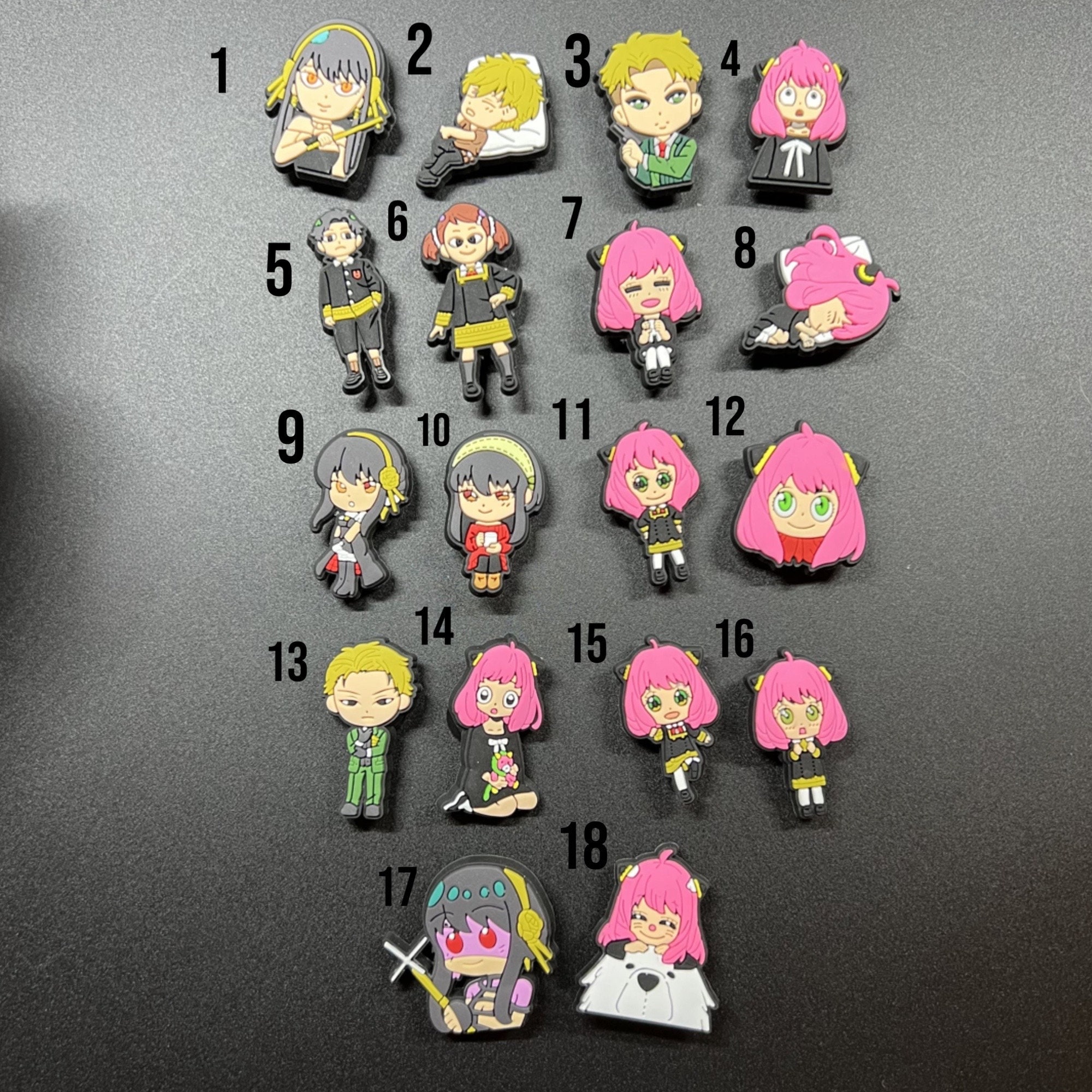 (Qty 11) JIBBITZ - MISCELLANEOUS ANIME CHARACTERS PVC Shoe Charms for Crocs  (68)