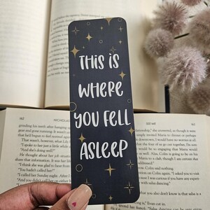 This is Where You Fell Asleep Bookmark | Laminated Double Sided Durable ...