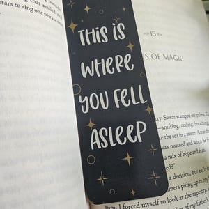 This is Where You Fell Asleep Bookmark | Laminated Double Sided Durable ...