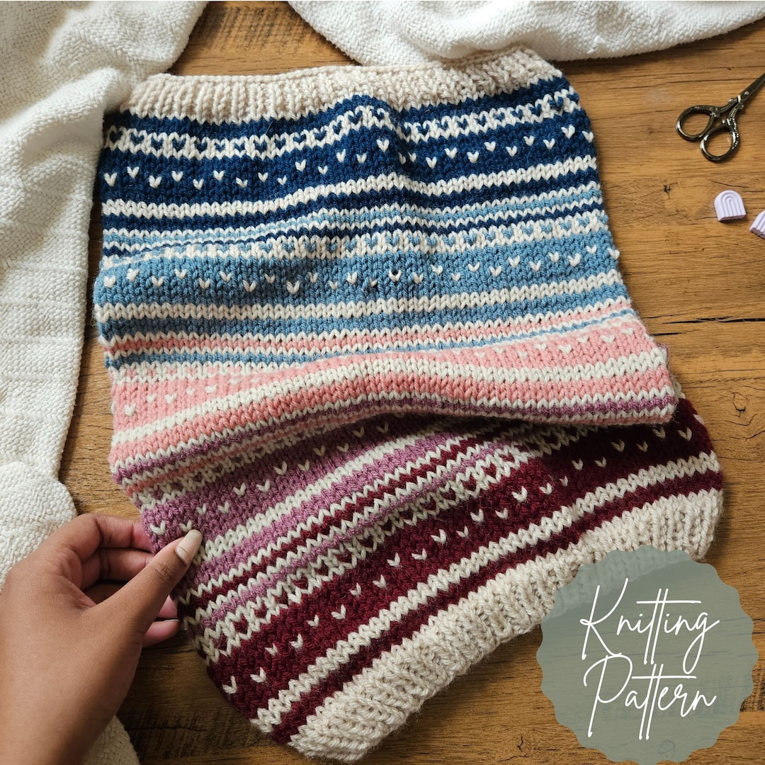 Beginner Fair Isle Knitting Pattern Greensboro Cowl Knitting Pattern