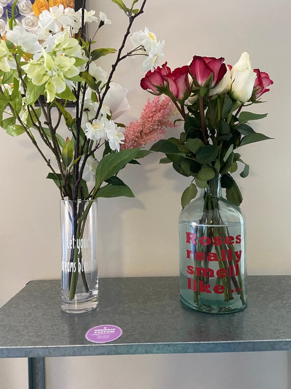Custom Flower Vase Personalized Flower Vase Gift for Mom Etsy