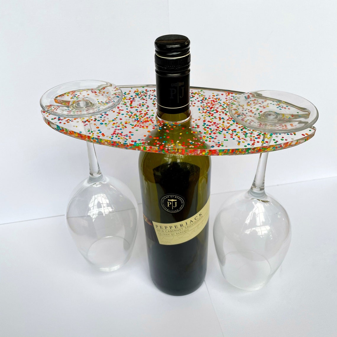Resin Wine Glass and Bottle Holder Etsy