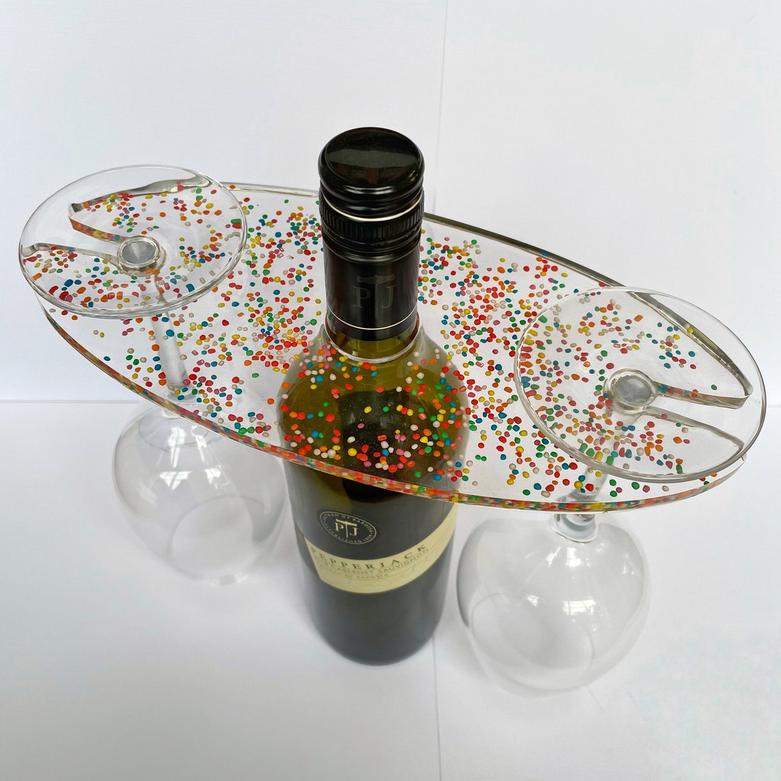 Resin Wine Glass and Bottle Holder Etsy