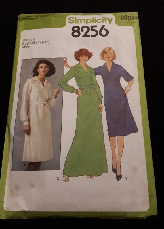 Vintage Simplicity 8256 Sewing Pattern for Shirtdress in 3 Etsy