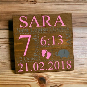 Newborn Keepsake Birth Details, Baby Birth Stats Freestanding Sign, New Baby Gift, Personalised Baby Gift