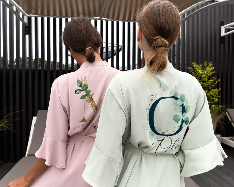 Bridesmaid robes EMERALD GREEN Bride Robe Personalized Bridal Etsy