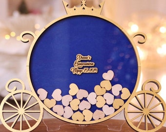 Libro de visitas con buzón de entrega de carruajes: cumpleaños de la Princesa Cenicienta