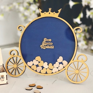 Carriage guest book alternative Princess Cinderella guest book sign Birthday drop box Quince guest book Alternative guest book sign in