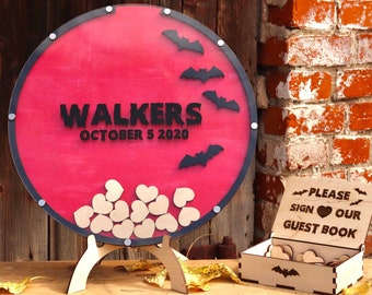Halloween Wedding Guest Book Alternative: Gothic Bat Theme