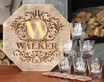 Whiskey decanter set Christmas boyfriend gift Personalized whiskey glasses set