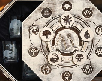 Personalisiertes Magic The Gathering Whisky Dekanter Set: Gläser mit Gravur, Geschenk für den Bräutigam