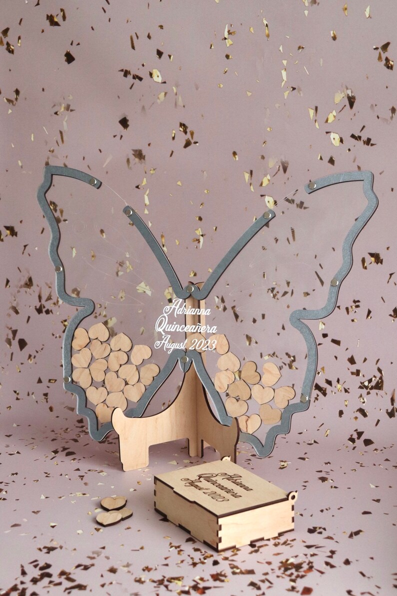 Butterfly Guest Book Birthday Guest Book Sweet 16 Drop Box Etsy