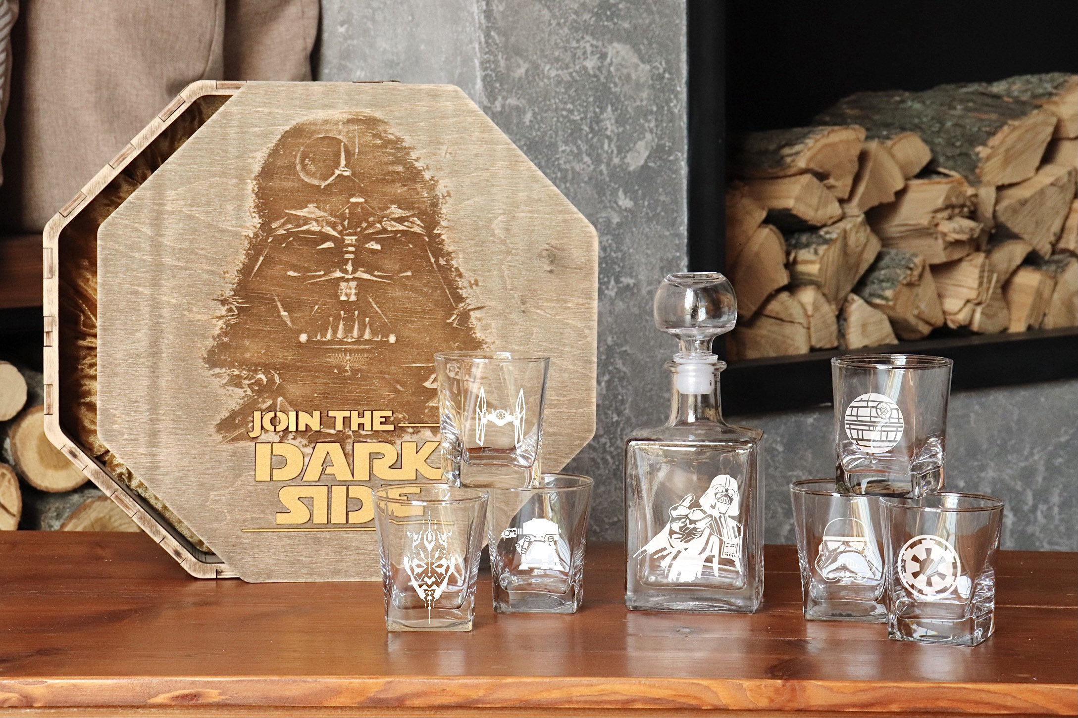 Darth Vader Decanter Set Whiskey Glasses Unique Christmas Gift for