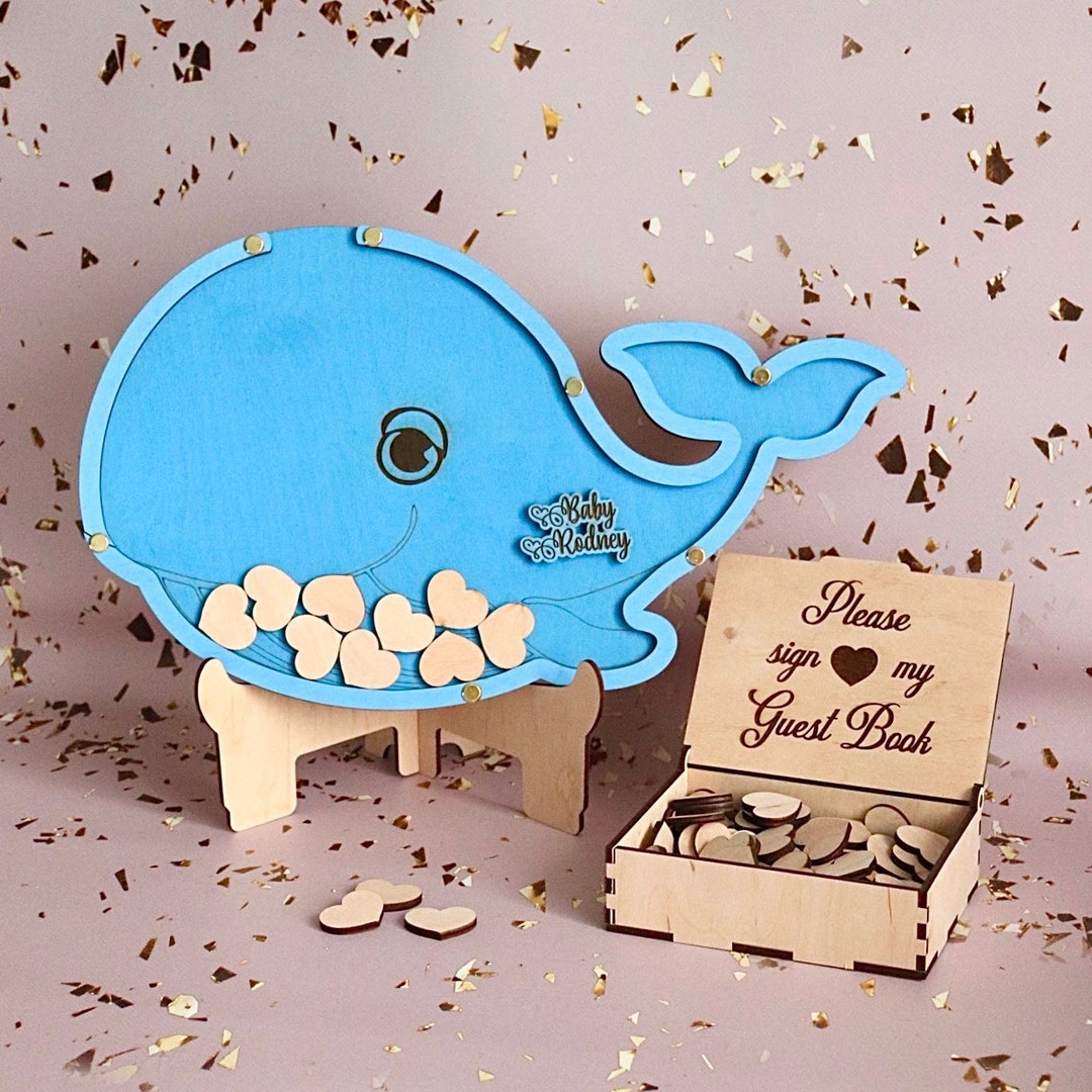 Baby Whale Guest Book First Birthday Gift Baby Shower Guest Book ...
