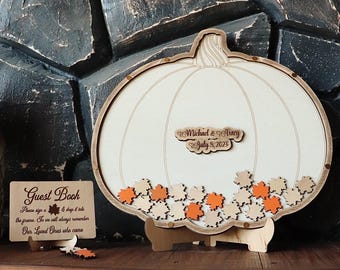 Pumpkin Wedding Guest Book Autumn Drop Box Fall wedding sign