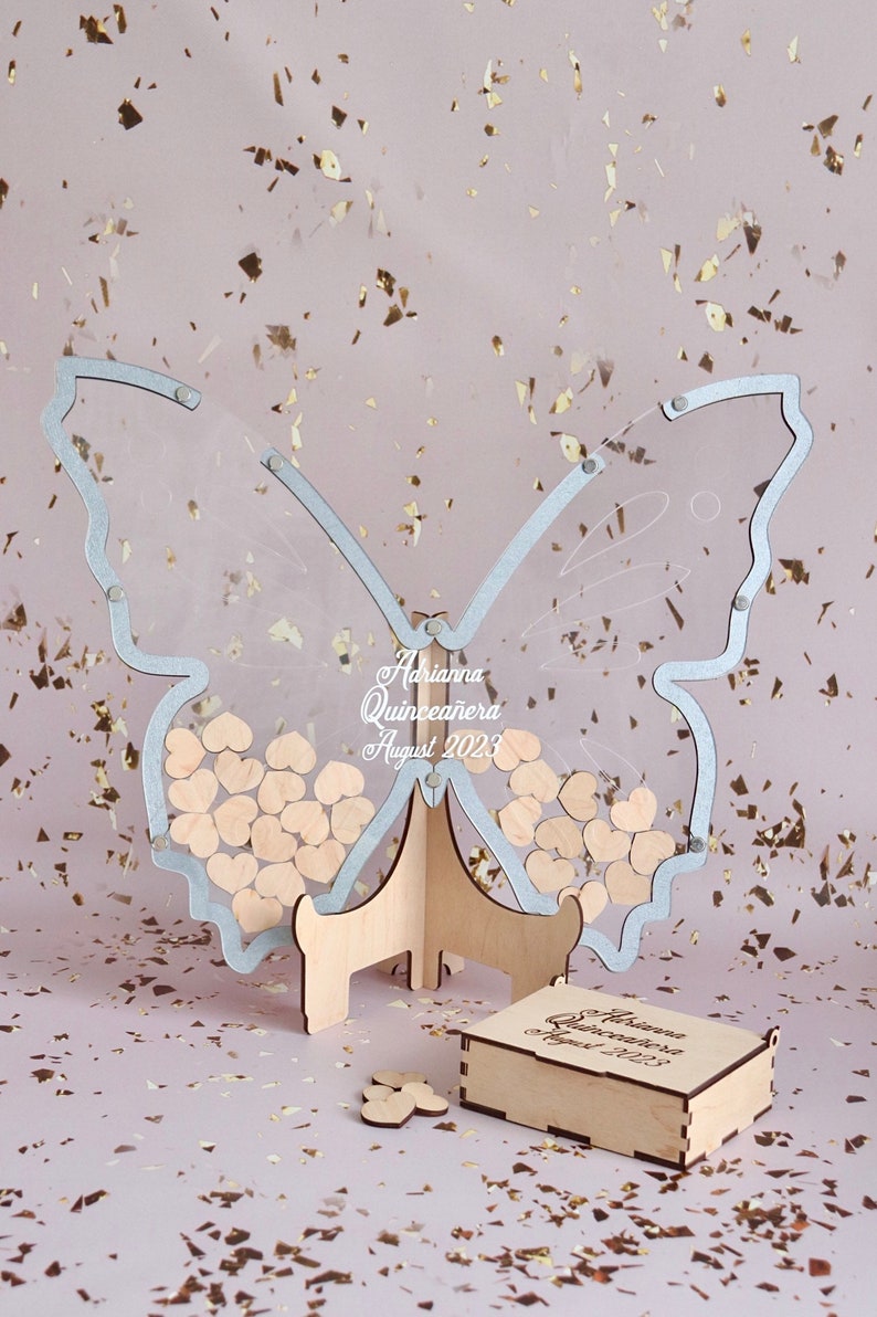 Butterfly Guest Book Birthday Guest Book Sweet 16 Drop Box Etsy
