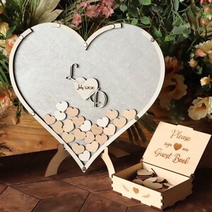 Heart Shaped Wedding Guest Book Alternative Elegant Guest Book - Etsy