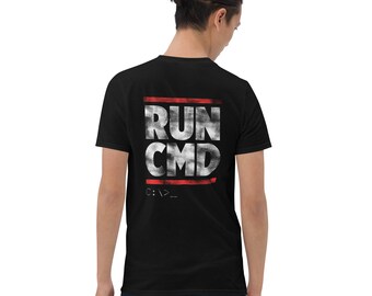 Programador camiseta codificador y desarrollador de software camiseta [impresión trasera] Ejecutar CMD camisa divertido codificador regalo