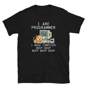 Programmer Cat Beep Boop Coding Short-Sleeve Unisex T-Shirt