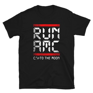 Run AMC Digital Font Run CMD Computer C Programmer To The Moon T-Shirt