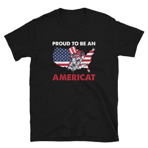 Carte américaine Proud Americat Flag of America Funny American Cat OwnerT-Shirt