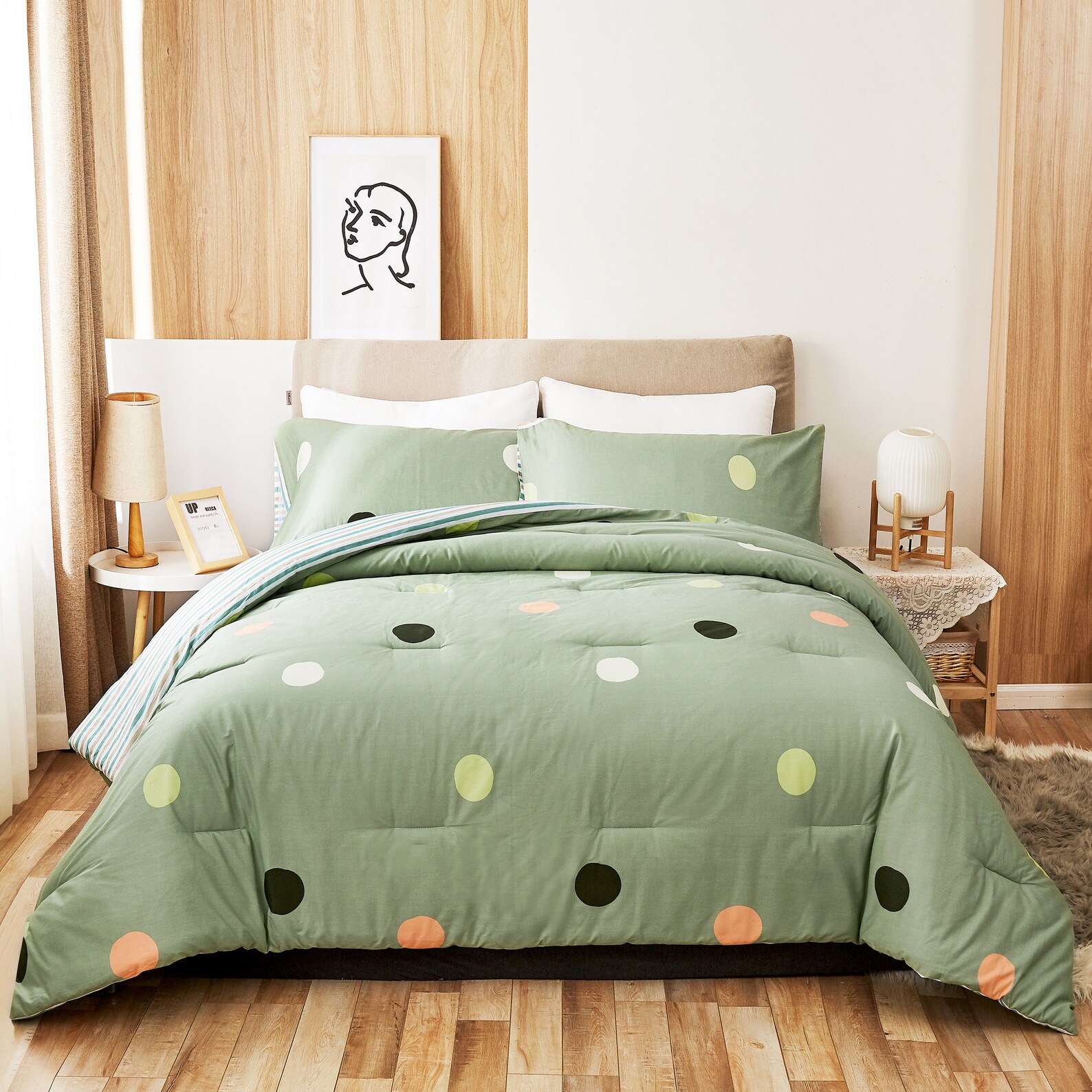 Peach Leaf Comforter Set 100 Cotton Comforter Set 3 pieces Etsy