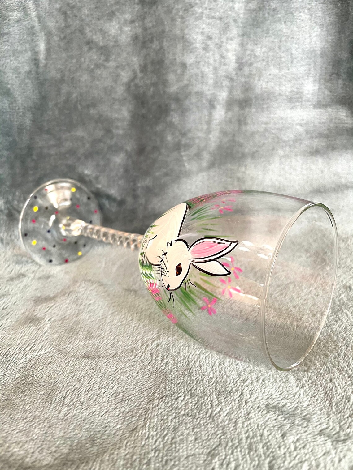 2pcs Unique Hand Painted Easter Bunny Rabbit Glasses Etsy