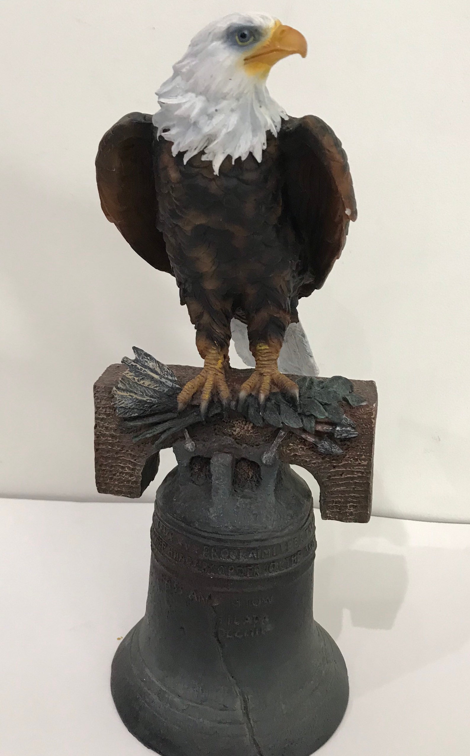Patriotic Bald Eagle on Liberty Bell Statue 12 1/2 Tall Etsy