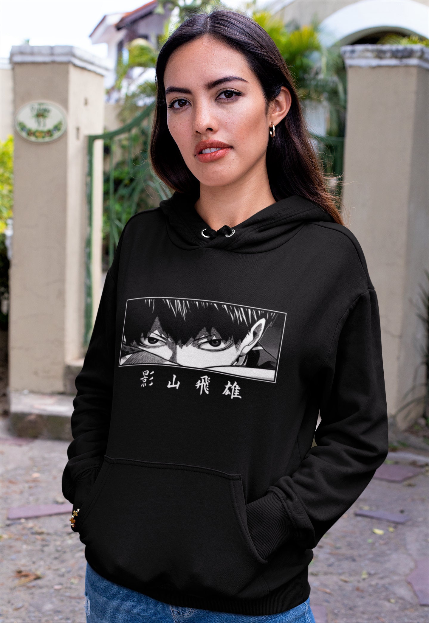 kageyama wearing hoodie