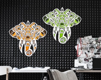 Colorful Elephant, Mandala Elephant Wall Decor, Black Elephant Decor, Elephant Wall Decor, Elephant Art, Mandala Elephant, Ethnic Wall Decor