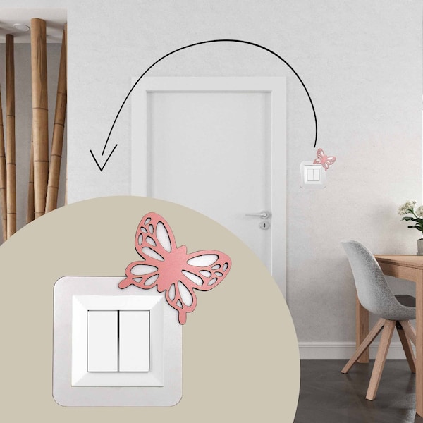 Butterfly Light Switch Surround, Socket Surround Cover, Pink Outlet Cover, Butterfly Switch Plate Cover, Decorative Socket Frame,