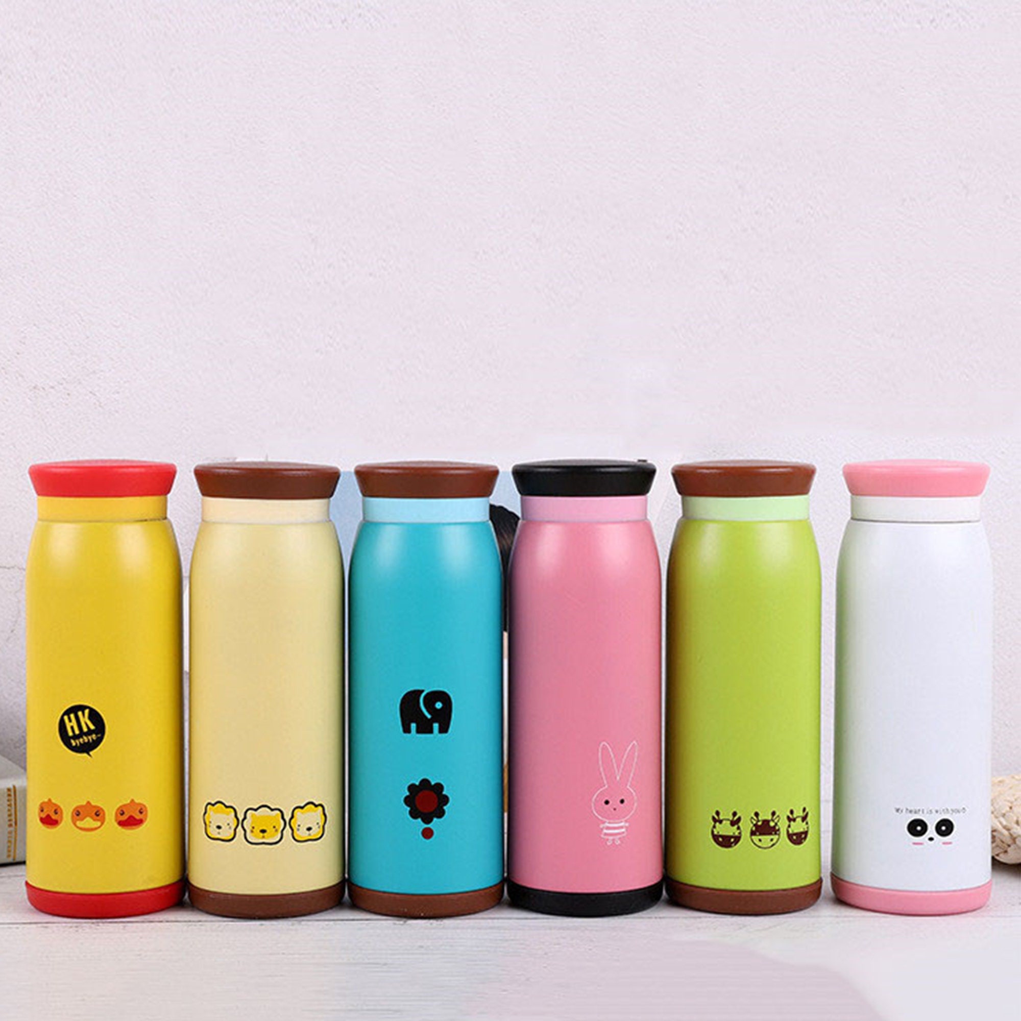 Thermo Cup Fashion Cartoon Animals Thermos Bottle Children Student Cute Thermo  Mug Stainless Steel Belly Cup Thermos Thermocup 500ml 