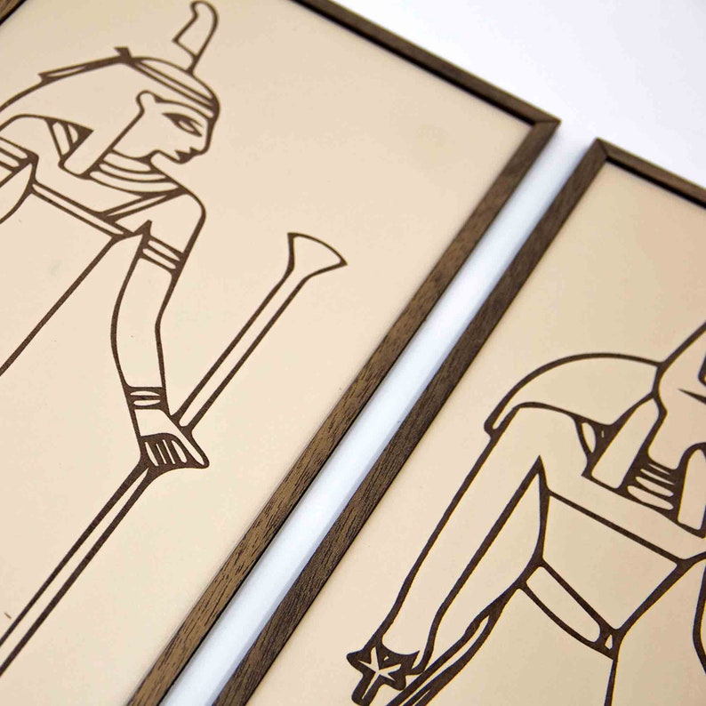 Set of 3 Egypt Wall Decor, Egyptian God Anubis, Ancient Egyptian Wall Art, Anubis Wall Decor, Ancient Wall Art, Gods of Egypt,Egypt Wall Art image 4