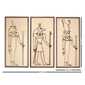 Set of 3 Egypt Wall Decor, Egyptian God Anubis, Ancient Egyptian Wall Art, Anubis Wall Decor, Ancient Wall Art, Gods of Egypt,Egypt Wall Art image 7