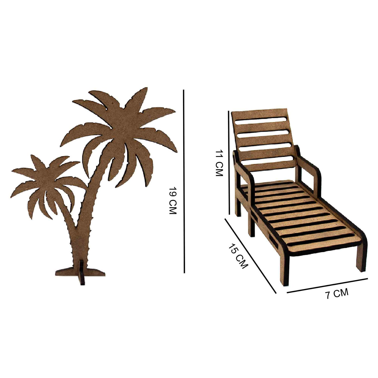 Palm Tree and Sunbed Mini Decor Wooden Palm Tree Table Decor Etsy