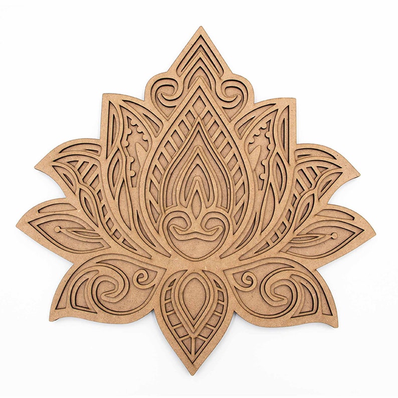 Lotus Wall Decor MDF Geometric Wooden Wall Art Lotus Wooden Etsy