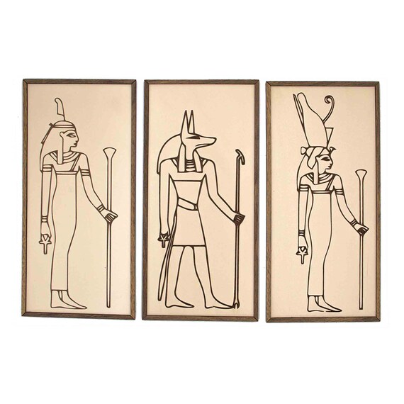 Set of 3 Egypt Wall Decor, Egyptian God Anubis, Ancient Egyptian Wall Art,  Anubis Wall Decor, Ancient Wall Art, Gods of Egypt,egypt Wall Art - Etsy