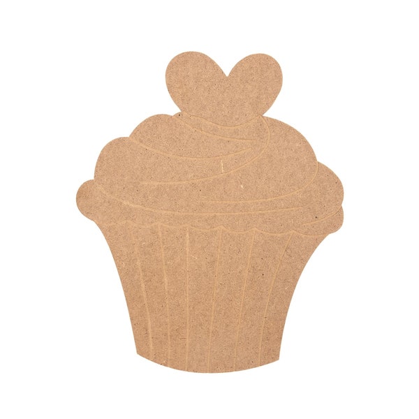 Cupcake Wood Cutout, Raw Mdf Cupcake, Unfinished Wooden Cutout Craft, DIY Wood Cutout Cupcake, Cupcake Shape Placemat