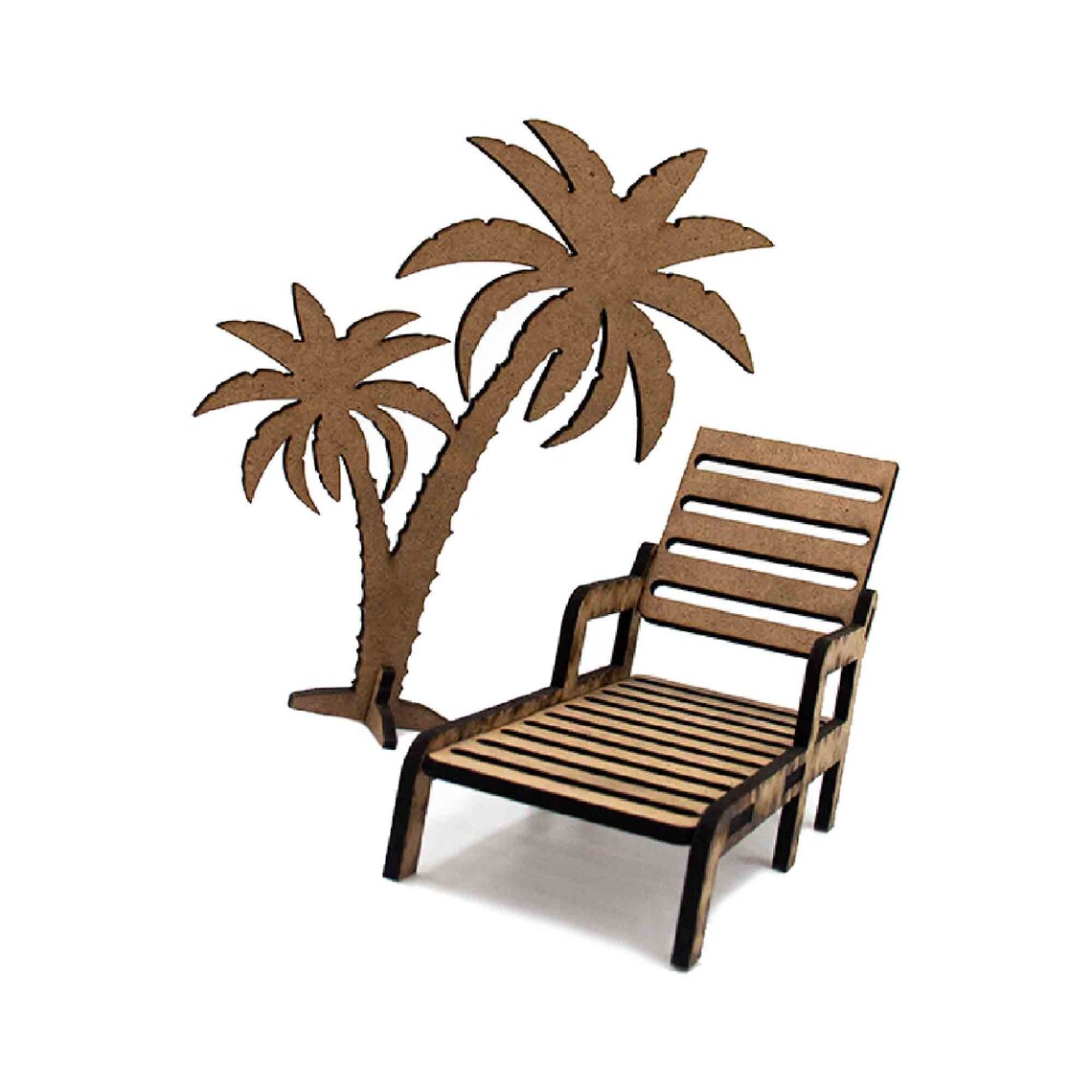 Palm Tree and Sunbed Mini Decor Wooden Palm Tree Table Decor Etsy