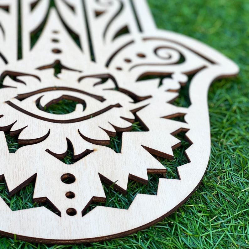 Hamsa Hand Wood Wall Art Plywood Hamsa Hand Wood Wall Art Etsy