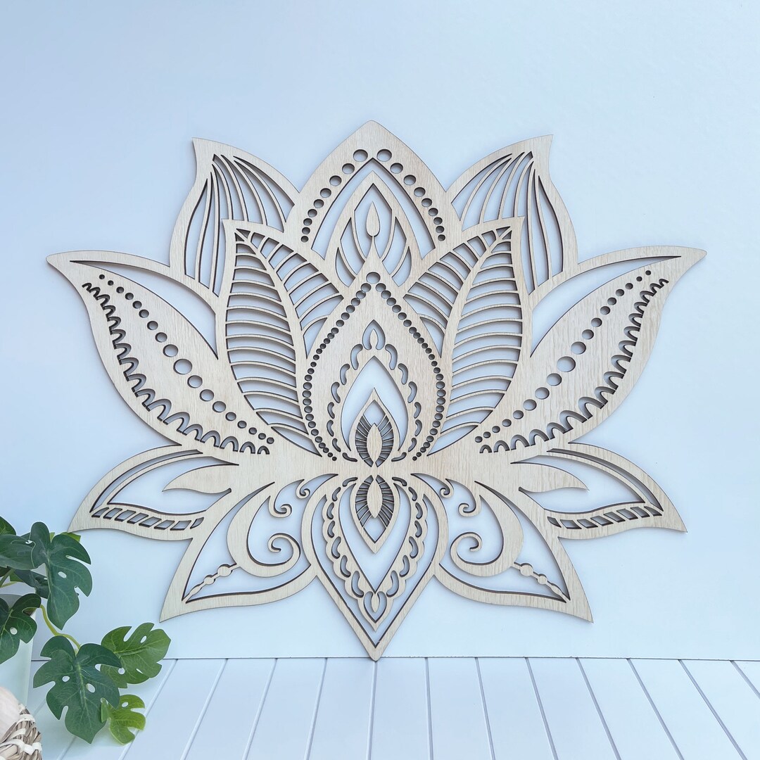 Lotus Mandala Laser Cut Lotus Plywood Lotus Wall Decor - Etsy UK