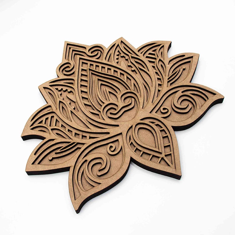Lotus Wall Decor MDF Geometric Wooden Wall Art Lotus Wooden Etsy